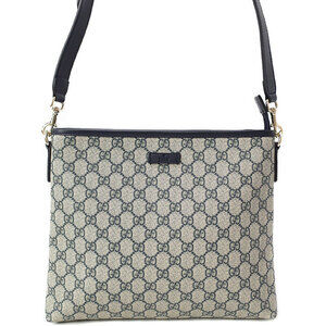 Gucci GG Plus Monogram Flat Messenger Bag Navy Blue